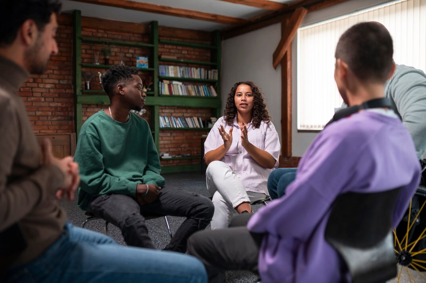 A small group offering each other support
